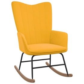 Senfgelber Schaukelstuhl aus Samt von vidaXL, Schaukelstühle - Ref: Foro24-327750, Preis: 117,87 €, Rabatt: %