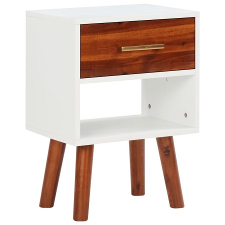 Mesita de noche de madera maciza de acacia 40x30x57 cm de vidaXL, Mesitas de noche - Ref: Foro24-245739, Precio: 67,19 €, Des...