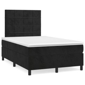 Cama box spring con colchón terciopelo negro 120x190 cm Cama box spring con colchón terciopelo negro 120x190 cm