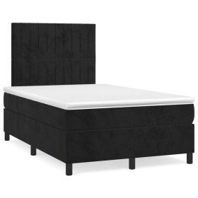 Cama box spring con colchón terciopelo negro 120x190 cm Cama box spring con colchón terciopelo negro 120x190 cm