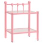 2 metal and glass pink and transparent nightstands by vidaXL, Nightstands - Ref: Foro24-325079, Price: 59,33 €, Discount: %