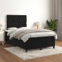 Cama box spring con colchón terciopelo negro 120x190 cm
