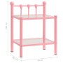 2 metal and glass pink and transparent nightstands by vidaXL, Nightstands - Ref: Foro24-325079, Price: 59,33 €, Discount: %