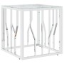 Mesa de centro acero inoxidable y vidrio plateada 50x50x50 cm de vidaXL, Mesas de centro - Ref: Foro24-350041, Precio: 90,27 ...