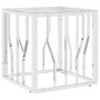 Mesa de centro acero inoxidable y vidrio plateada 50x50x50 cm de vidaXL, Mesas de centro - Ref: Foro24-350041, Precio: 90,58 ...