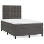 Cama box spring con colchón terciopelo gris oscuro 120x190 cm en Camas y somieres | Comprar online en Foro24