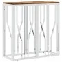 Konsolentisch aus Edelstahl, massives Recyclingholz, Silber von vidaXL, Seitentische - Ref: Foro24-350040, Preis: 108,02 €, R...