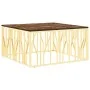 Couchtisch aus Edelstahl, massives Recyclingholz, goldfarben von vidaXL, Couchtisch - Ref: Foro24-350070, Preis: 317,72 €, Ra...