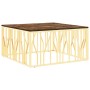Mesa de centro acero inoxidable madera maciza reciclada dorado | Foro24.es | Tu tienda online para hogar, jardín y más Foro24.es