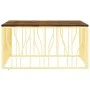 Couchtisch aus Edelstahl, massives Recyclingholz, goldfarben von vidaXL, Couchtisch - Ref: Foro24-350070, Preis: 317,72 €, Ra...