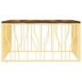 Mesa de centro acero inoxidable madera maciza reciclada dorado | Foro24.es | Tu tienda online para hogar, jardín y más Foro24.es