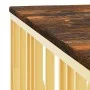 Couchtisch aus Edelstahl, massives Recyclingholz, goldfarben von vidaXL, Couchtisch - Ref: Foro24-350070, Preis: 317,72 €, Ra...