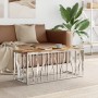 Stainless steel and silver recycled wood coffee table by vidaXL, Coffee table - Ref: Foro24-350056, Price: 105,63 €, Discount: %