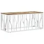 Mesa de centro acero inoxidable y madera reciclada plateada de vidaXL, Mesas de centro - Ref: Foro24-350056, Precio: 104,67 €...