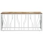 Stainless steel and silver recycled wood coffee table by vidaXL, Coffee table - Ref: Foro24-350056, Price: 105,63 €, Discount: %