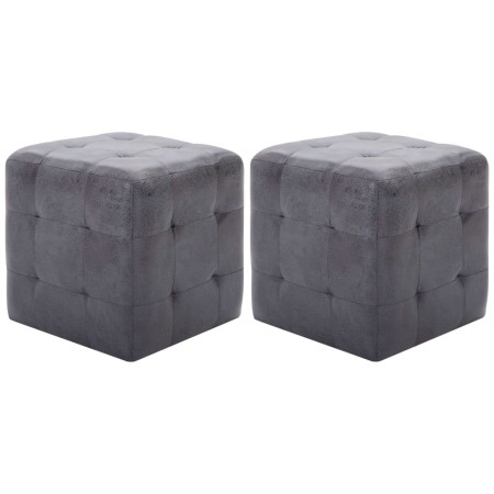 Nachttische 2 Stk. künstliches Veloursleder grau 30x30x30cm von vidaXL, Nachttische - Ref: Foro24-249015, Preis: 85,29 €, Rab...