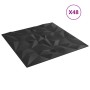 Paneles de pared 48 uds XPS amatista negro 50x50 cm 12 m²