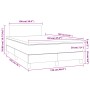 Cama box spring con colchón y luces LED tela crema 120x190 cm