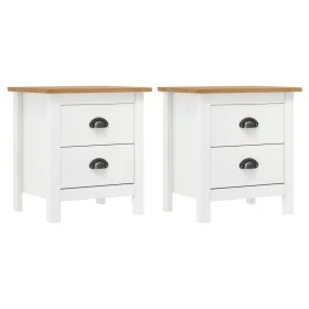 Bedside table Hill 2 units solid white pine wood 46x35x49.5 cm by vidaXL, Nightstands - Ref: Foro24-288910, Price: 123,30 €, ...
