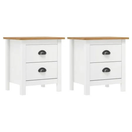 Bedside table Hill 2 units solid white pine wood 46x35x49.5 cm by vidaXL, Nightstands - Ref: Foro24-288910, Price: 122,92 €, ...