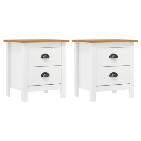 Hill Nachttisch 2tlg massives Zirbenholz weiß 46x35x49,5 cm von vidaXL, Nachttische - Ref: Foro24-288910, Preis: 118,52 €, Ra...