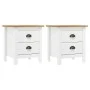 Bedside table Hill 2 units solid white pine wood 46x35x49.5 cm by vidaXL, Nightstands - Ref: Foro24-288910, Price: 122,92 €, ...