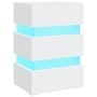 Bedside table LED light engineered wood white 45x35x67 cm by vidaXL, Nightstands - Ref: Foro24-326840, Price: 112,24 €, Disco...