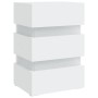 Bedside table LED light engineered wood white 45x35x67 cm by vidaXL, Nightstands - Ref: Foro24-326840, Price: 112,24 €, Disco...