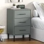 OSLO gray pine solid wood metal legs bedside table by vidaXL, Nightstands - Ref: Foro24-350977, Price: 88,48 €, Discount: %