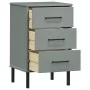 OSLO gray pine solid wood metal legs bedside table by vidaXL, Nightstands - Ref: Foro24-350977, Price: 88,48 €, Discount: %