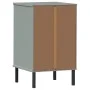 OSLO gray pine solid wood metal legs bedside table by vidaXL, Nightstands - Ref: Foro24-350977, Price: 88,48 €, Discount: %