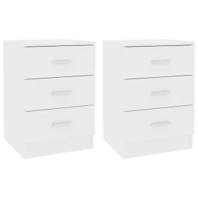 Mesitas de noche 2 uds madera contrachapada blanco 38x35x56 cm de vidaXL, Mesitas de noche - Ref: Foro24-800451, Precio: 97,7...
