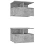 Schwebender Nachttisch 2 Stück betongraues Holz 40x31x27 cm von vidaXL, Nachttische - Ref: Foro24-800414, Preis: 54,75 €, Rab...
