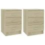 Nachttische 2 Stück Spanplatte Sonoma Eiche Farbe 38x35x56cm von vidaXL, Nachttische - Ref: Foro24-800457, Preis: 100,36 €, R...