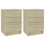 Nachttische 2 Stück Spanplatte Sonoma Eiche Farbe 38x35x56cm von vidaXL, Nachttische - Ref: Foro24-800457, Preis: 102,09 €, R...