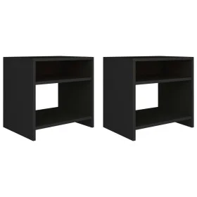 Mesitas de noche 2 uds madera contrachapada negro 40x30x40 cm de vidaXL, Mesitas de noche - Ref: Foro24-800012, Precio: 45,53...