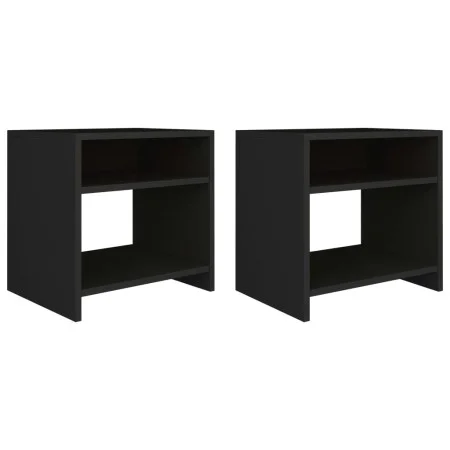 Mesitas de noche 2 uds madera contrachapada negro 40x30x40 cm de vidaXL, Mesitas de noche - Ref: Foro24-800012, Precio: 45,53...