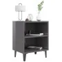 Bedside tables with metal legs, set of 2, glossy gray, 40x30x50 cm by vidaXL, Nightstands - Ref: Foro24-805814, Price: 46,80 ...