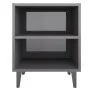 Bedside tables with metal legs, set of 2, glossy gray, 40x30x50 cm by vidaXL, Nightstands - Ref: Foro24-805814, Price: 46,80 ...