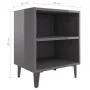 Bedside tables with metal legs, set of 2, glossy gray, 40x30x50 cm by vidaXL, Nightstands - Ref: Foro24-805814, Price: 46,80 ...