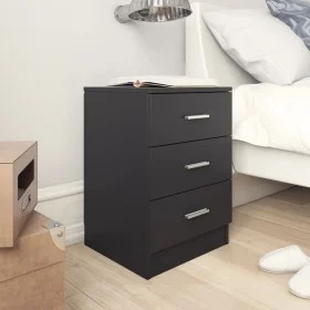 Black chipboard bedside table 38x35x56 cm by vidaXL, Nightstands - Ref: Foro24-800452, Price: 63,33 €, Discount: %