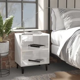 Bedside tables metal legs 2 units glossy white 40x30x50 cm by vidaXL, Nightstands - Ref: Foro24-805810, Price: 47,01 €, Disco...