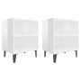 Bedside tables metal legs 2 units glossy white 40x30x50 cm by vidaXL, Nightstands - Ref: Foro24-805810, Price: 47,36 €, Disco...