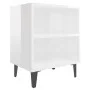 Mesitas de noche patas metal 2 uds blanco brillo 40x30x50 cm de vidaXL, Mesitas de noche - Ref: Foro24-805810, Precio: 46,90 ...