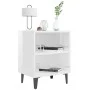 Mesitas de noche patas metal 2 uds blanco brillo 40x30x50 cm de vidaXL, Mesitas de noche - Ref: Foro24-805810, Precio: 46,90 ...