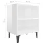 Mesitas de noche patas metal 2 uds blanco brillo 40x30x50 cm de vidaXL, Mesitas de noche - Ref: Foro24-805810, Precio: 46,90 ...