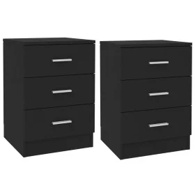 Nightstands 2 units black chipboard 38x35x56 cm by vidaXL, Nightstands - Ref: Foro24-800453, Price: 90,45 €, Discount: %