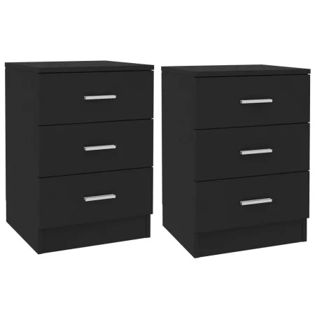 Nightstands 2 units black chipboard 38x35x56 cm by vidaXL, Nightstands - Ref: Foro24-800453, Price: 90,45 €, Discount: %