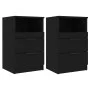 Mesitas de noche 2 uds madera contrachapada color negro de vidaXL, Mesitas de noche - Ref: Foro24-811235, Precio: 97,51 €, De...