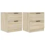 Nightstand 2 pcs Sonoma oak plywood by vidaXL, Nightstands - Ref: Foro24-811221, Price: 93,93 €, Discount: %